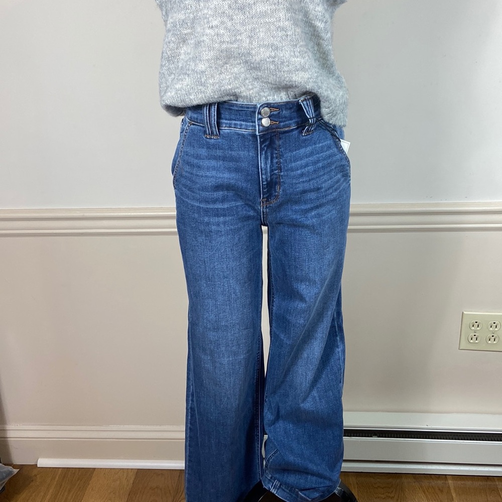 Judy Blue high waisted wide leg doubly button jeans